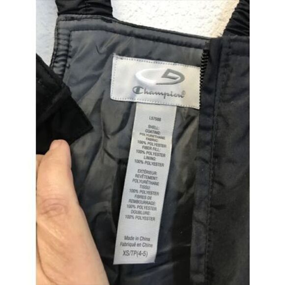 Champion C9 Kids Childrens Size XS 4 5 Bibs Snowpants Snow Pants Black Gray - Picture 10 of 11
